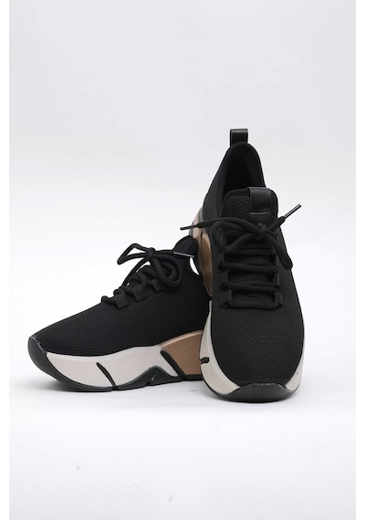 Kalın Taban Outdoor Kadın Sneaker Siyah Ayakkabı 45020 Çok Renkli