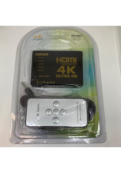 Hdmi Hdtv Switch 5 Port Çoklayıcı 4K Ultra Hd Uzaktan Kumandalı