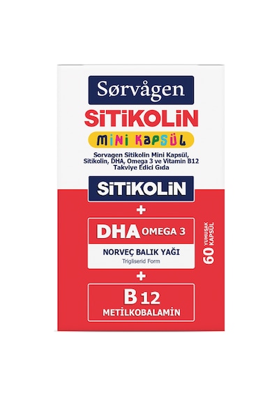 Sorvagen Smart Mini Kapsül Sitikolin Dha Omega 3 ve B12 60 Kapsül