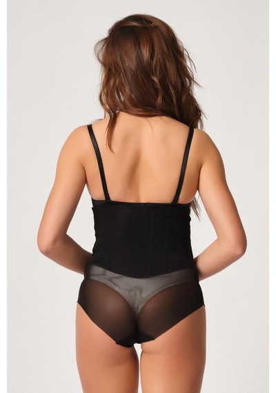 Siyah Mı Emay 2945 Tül Karyokalı Slip Lazer Korse Siyah