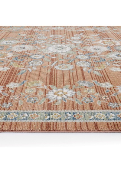 Cool Halı Floor Somon Vintage Floral Çiçekli Salon Oturma Odası Robot Süpürge Uyumlu Pati Dostu Halı Turuncu