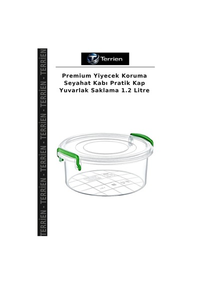 Premium Yiyecek Koruma Seyahat Kabı Pratik Kap Yuvarlak Saklama 1.2 Litre Çok Renkli