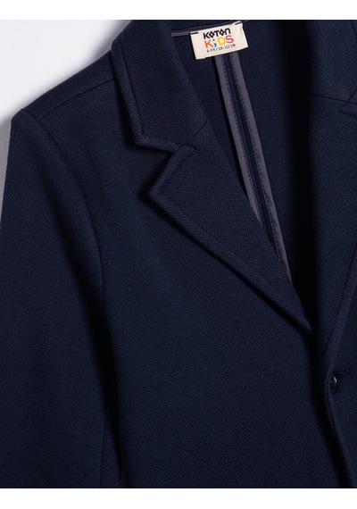 Koton Oversize Ceket Kruvaze Yaka Uzun Kollu Lacivert 5wkb30001tk