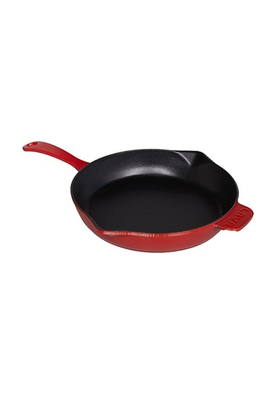 Spring Serisi, Döküm Kızartma Tavası, Yuvarlak, 28 Cm, Mat Emaye, Parlak Siyah Taban, Kırmızı Diğer