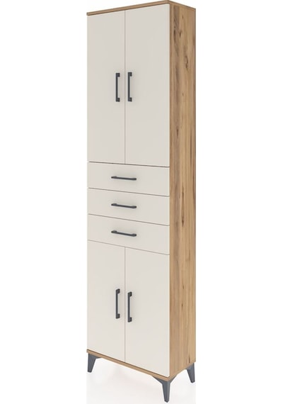 Arges Dolap 4 Raflı 3 Çekmeceli 4 Kapaklı 60x30x221 Çam-aytaşı Atlas Çam