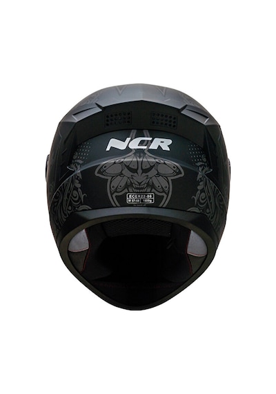 NCR M70 Sv Rapid Camlı Ece Belgeli Kapalı Motosiklet Kask Desenli Mat Siyah