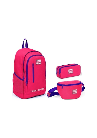 Coral High Sport Neon Mercan Ortaokul Lise Sırt Çanta Seti