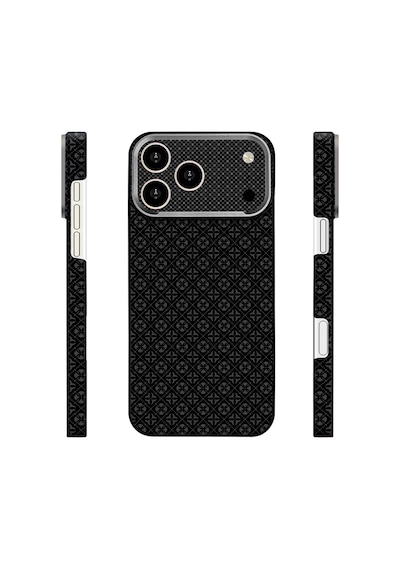 Apple iPhone Uyumlu 17 Pro Max Kılıf Magsafe Şarj Özellikli Premium Retro Çiçek Desenli Kamera Ve Lens Korumali Velix Sert Pc Kapak Siyah
