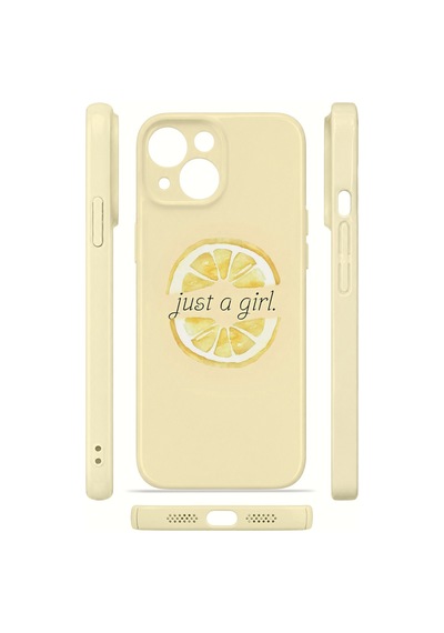 Apple iPhone Uyumlu 14 Plus Vorian İnce Kamera Korumalı Mika Kılıf Just A Girl Lemon Just A Girl Lemon Mika