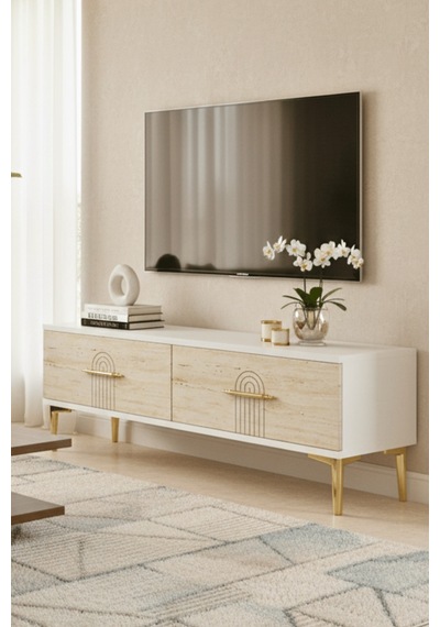 Tsa1215bt - İdatv120 Tv Stand, Tv Sehpası Beyaz - Traverten 120cm