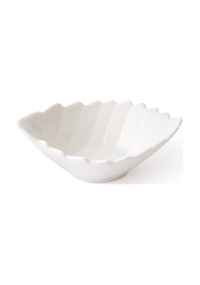 Paçii Porselen Yaprak Çerezlik - Beyaz - 11 Cm Renkli