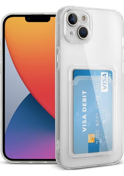 Newface Apple Uyumlu iPhone 14 Plus Kılıf Kart Şeffaf Silikon - Şeffaf Şeffaf