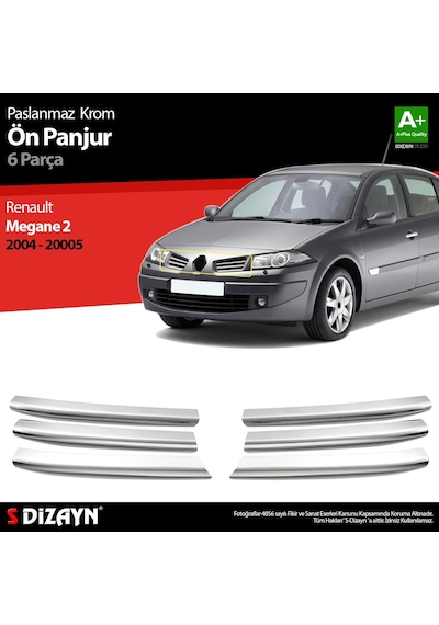 S-Dizayn  Renault Megane 2 Krom Ön Panjur 6 Prç 2004-2005