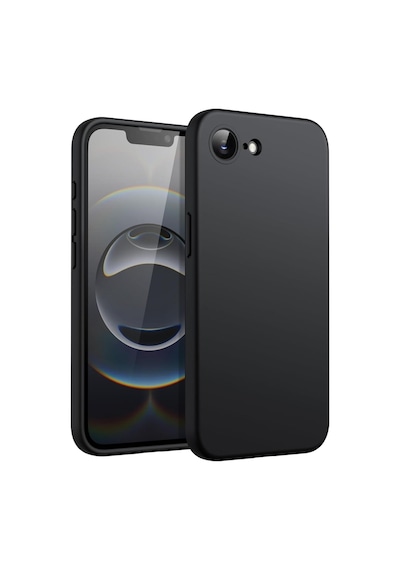 Fibaks iPhone 16e/17e Uyumlu Kılıf Kadife Lansman Soft Yumuşak Liquid Silikon Kamera Korumalı Kapak Siyah