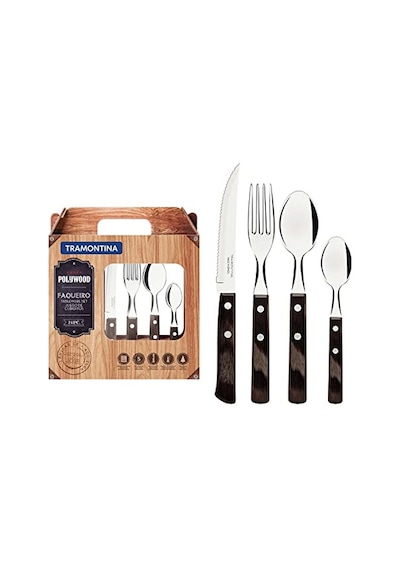 Churrasco 21199/905 Çatal, Kaşık, Biftek-steak Bıçağı Seti 24 Lü Kutu Çok Renkli