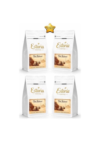 Türk Kahvesi 4x250g Öğütülmüş Kahve 1000g İnce Öğütülmüş