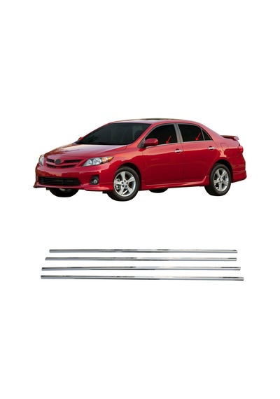 Toyota Corolla Uyumlu Sd Krom Cam Çıtası 2007-2013 4Prç Paslanmaz Çelik N11.1822