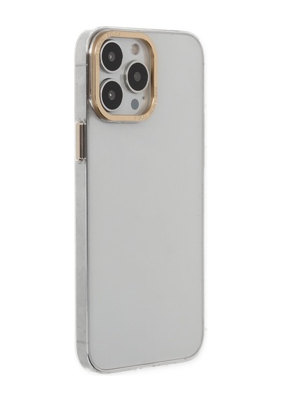 Apple iPhone  Uyumlu-  13 Pro Kılıf Anka Pc Sert Metal Kapak - Şeffaf
