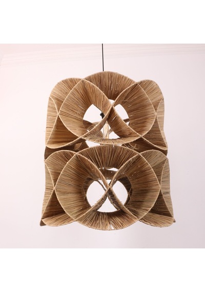 Oklid Doğal Rafya 63x65/75 Cm Katlı Aydınlatma Bej