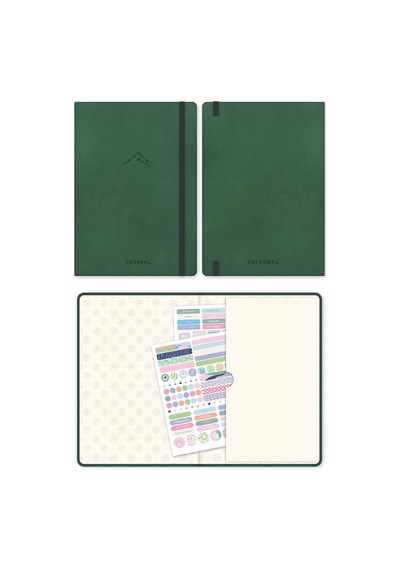 A5 Bullet Journal Noktalı Defter 140 Gr. 80 Yaprak Forest Yeşil