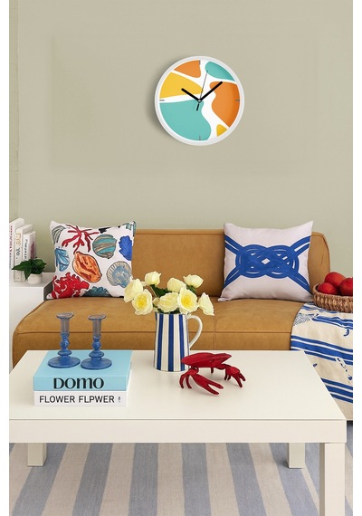 Modern Tasarım Duvar Saati - 30cm - Önü Camlı Beyaz Kasa - Sessiz Mekanizma-jh0420 Beyaz
