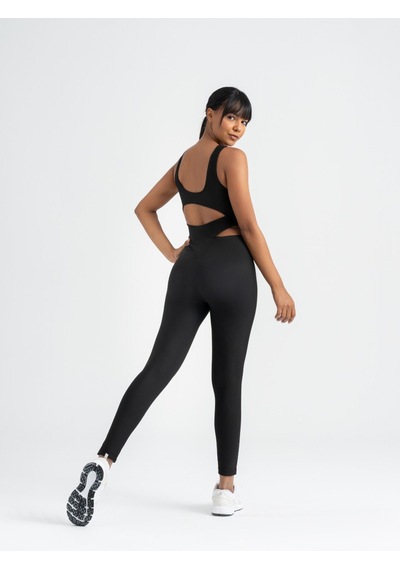 Lismina Bold Curve Spor Tayt Tulum Siyah
