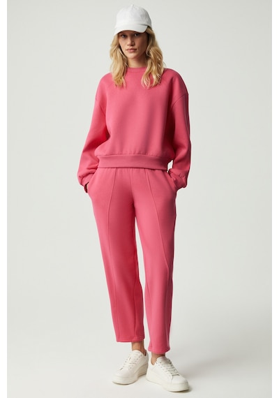 Ethıquet  MORGANS Kadın Geniş Paça Oversize Pembe Eşofman Altı