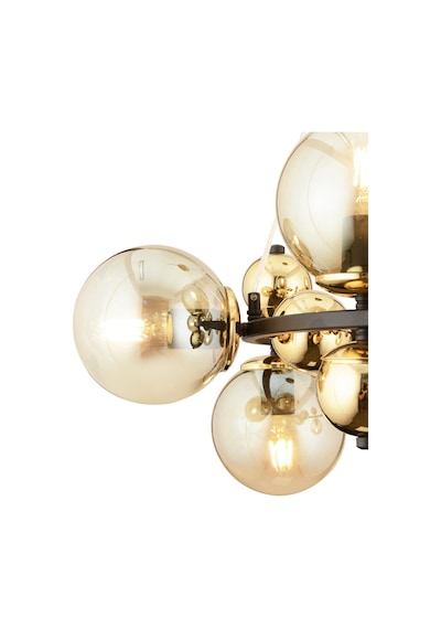 Lorento 8Li Yuvarlak Siyah Gold Modern Cafe,Restoran Için Uygun Retro Salon Avize