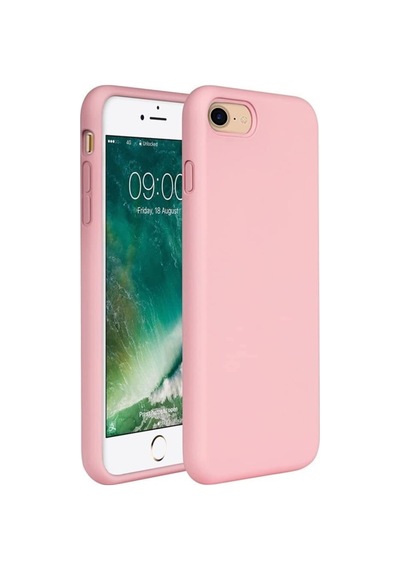 Apple Iphone 7 / 8 / Se 2020 Uyumlu Içi Kadife Lansman Silikon Telefon Kılıfı Pembe