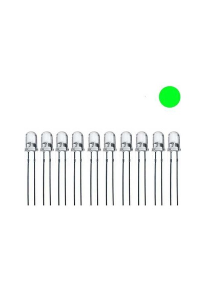 5mm Şeffaf Yeşil Led Paketi - 100 Adet