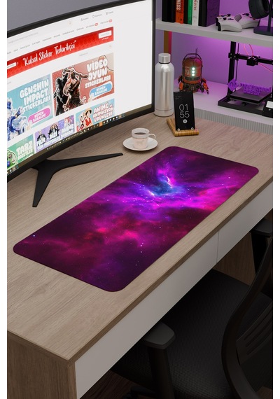 Galaksi Kaymaz Dikişli Kauçuk Oyuncu Mousepad V5 - 70x30 Xl Gaming Mouse Pad Fare Altlığı