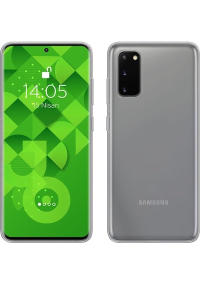 Jopus Galaxy S20 Plus İle Uyumlu Tıpalı Kamera Korumalı Silikon Kılıf Şeffaf