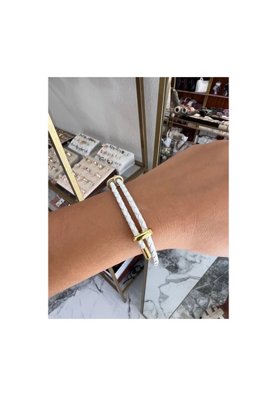 Linalya Jewelry Örme İp Bileklik Beyaz - Model 201