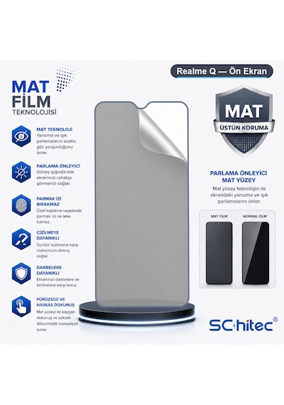 Schitec Realme Q Uyumlu Ön Yüzey Mat Hidrojel Ekran Koruyucu