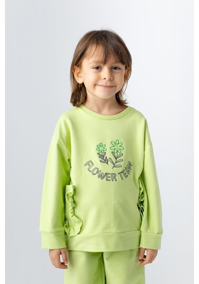 Zeyland Kız Çocuk Nakış Detaylı Sweatshirt-yesıl Yeşil