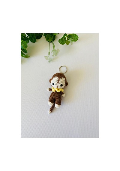 Adenya Sepeti Amigurumi Maymun Anahtarlık Kahverengi