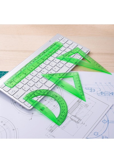 Deli G00402 Cetvel Çizim Seti Çok Renkli 4'lü Çok Renkli