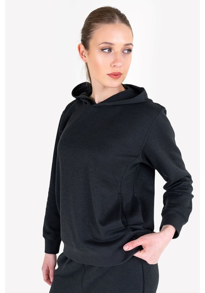 Lescon Siyah Kadın Kapüşonlu Sweatshirt 23n-2108