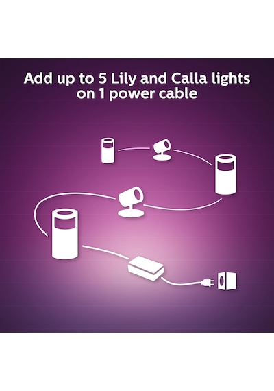 Philips Hue Lily Outdoor Akıllı Renkli Bahçe Spotu 1x8W, Güç Adaptörü Dahildir