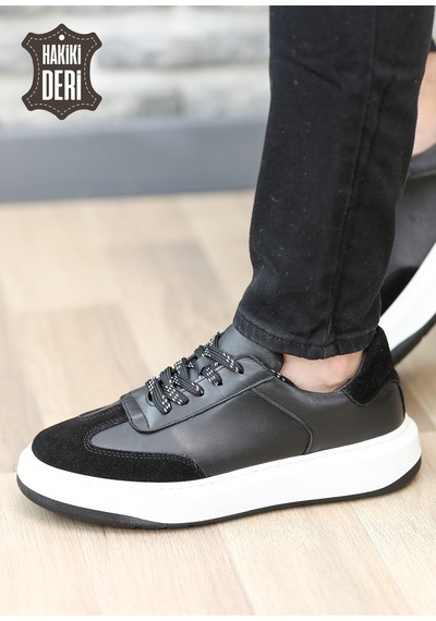 Hakiki Deri Günlük Rahat Erkek Sneaker Ayakkabı Vitre5865 001