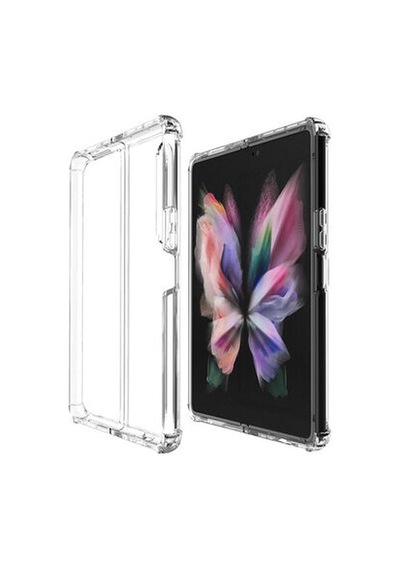 Samsung Galaxy Uyumlu Z Fold 3 Kılıf Köşe Korumalı Şeffaf Sert Premium Silikon Kapak Ryc/nitro Şeffaf