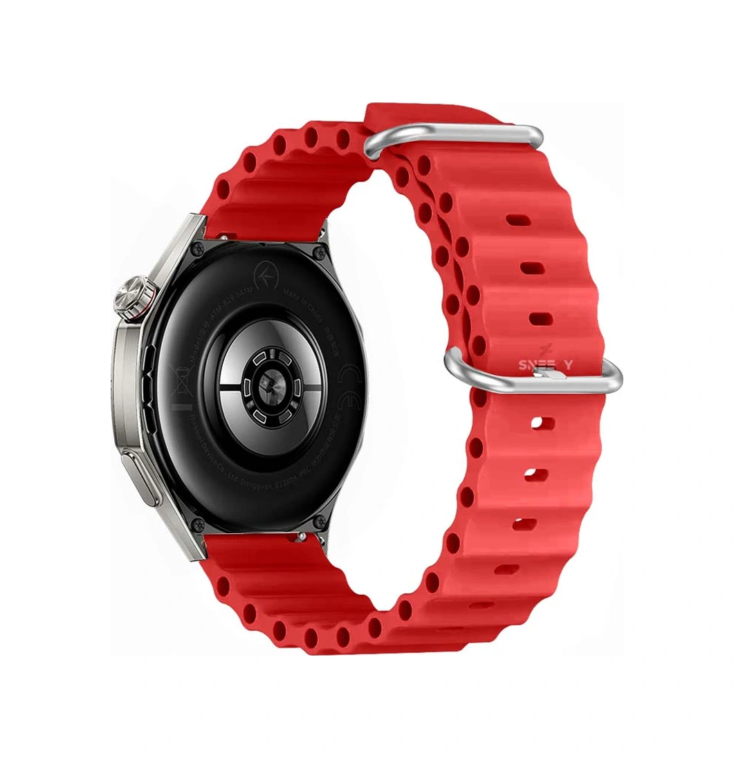 Huawei Watch Gt6 46mm İle Uyumlu Dalga Desenli Tokalı Yumuşak Ocean Soft Silikon Kordon