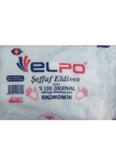 Elpo Şeffaf Tek Kullanımlık Poşet Eldiven L 100 Adet