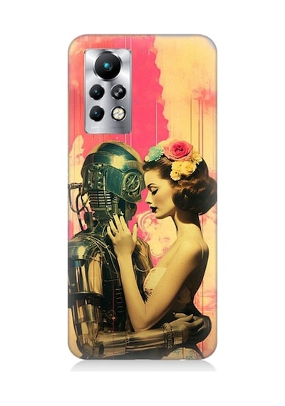 Infinix Note 11 Pro Uyumlu Robot Ve Aşk Desenli Silikon Kılıf