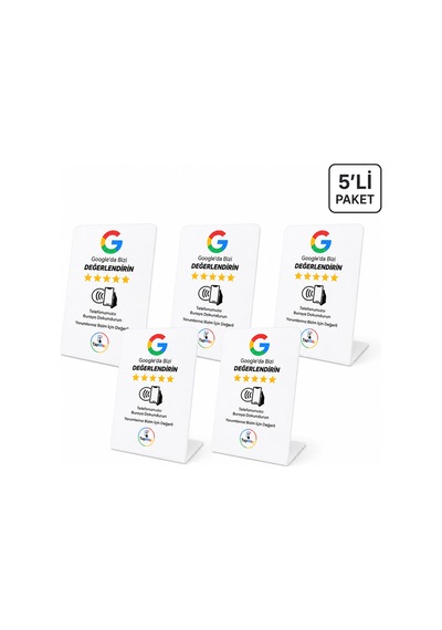 Premium Nfc Google Değerlendirme Standı 5 Li Paket