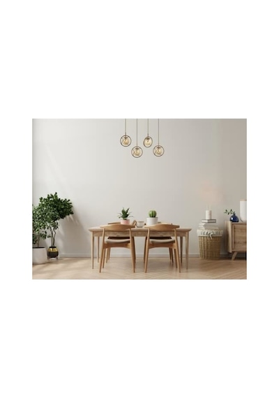 Modern E14 Metal Cam Avize - 80x22 Cm 10 Parça Siyah
