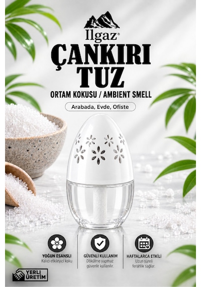 Ilgaz Çankırı Tuz Kokulu Araç, Wc, Oda Ve Ortam Kokusu 100 Ml Ferah Kalıcı Kavanoz Koku Diğer