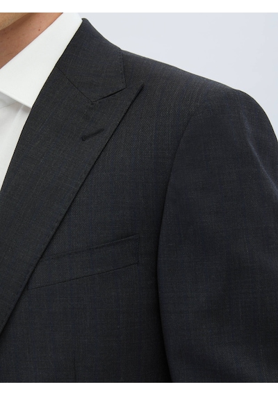 Kip Antrasit Çizgili Modern Fit Yün Karışımlı Takım Elbise 6 Drop Antrasit