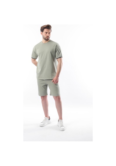 Madmext Mint Yeşili Basic Erkek Şort T-shirt Takımı E7307 Mint Yeşili Mint