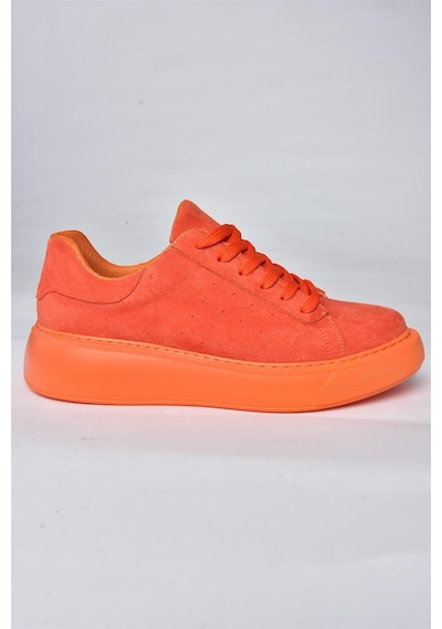 Fox Shoes P602045002 Turuncu Süet Kadın Spor Ayakkabı Sneakers Turuncu